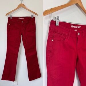 Forever21 Red Denim Flare Leg Women's Jeans (Sz 26)